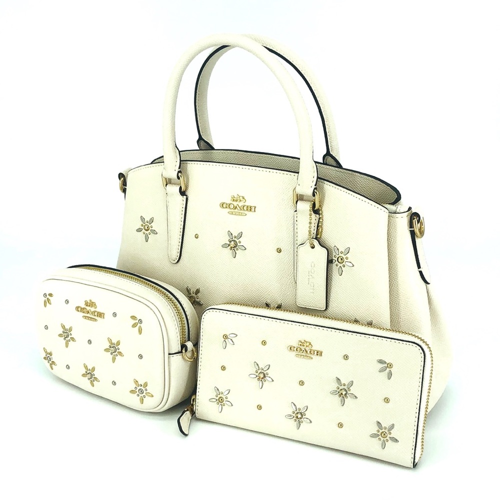 3PCS Coach Stud Sage Carryall Wallet Belt Bag - Picture 2 of 8